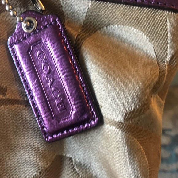 Beautiful tan & plum coach bag - Picture 4 of 5